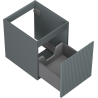 Mexen Rivel Badezimmer-Unterschrank 40 cm, 1 Schublade, geriffelt, grau matt - 91A20-04047-1-BF66