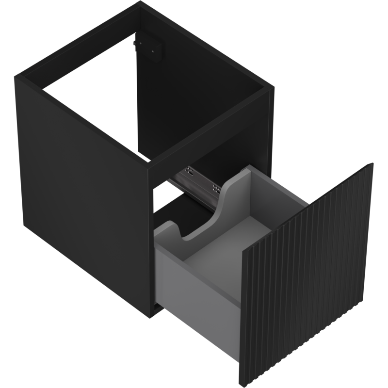 Mexen Rivel Badezimmer-Unterschrank 40 cm, 1 Schublade, geriffelt, schwarz matt - 91A20-04047-1-BF71