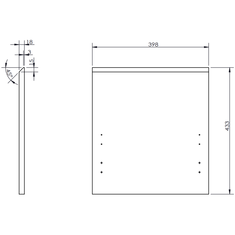 Mexen Rivel Badezimmerschrank 40 cm, 1 Schublade, gerillt, Eiche - 91A20-04047-1-BF81