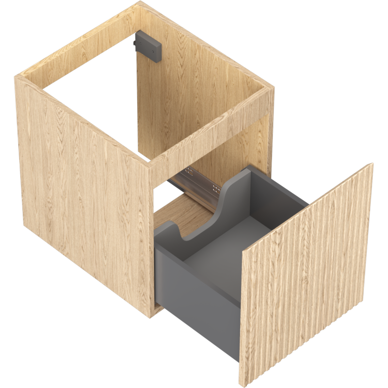 Mexen Rivel Badezimmerschrank 40 cm, 1 Schublade, gerillt, Eiche - 91A20-04047-1-BF81