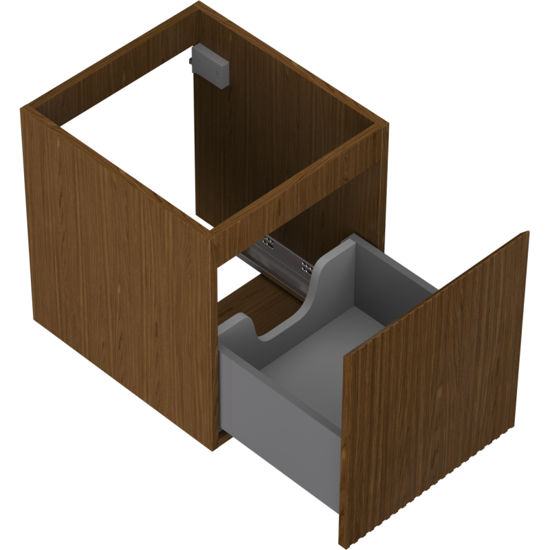 Mexen Rivel Badezimmerunterschrank 40 cm, 1 Schublade, geriffelt, Nuss - 91A20-04047-1-BF86