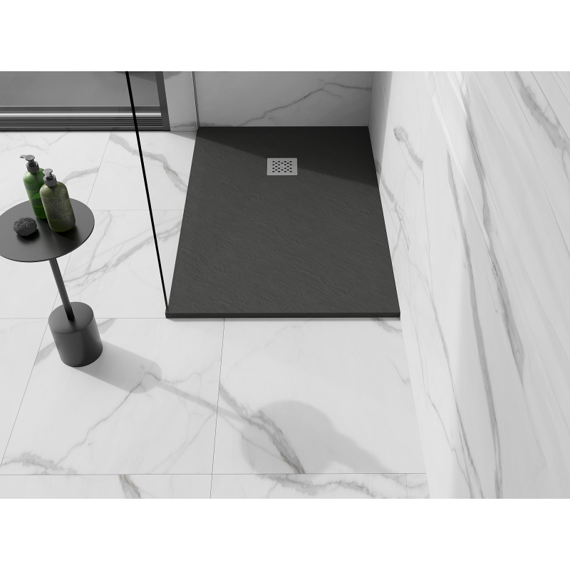 Mexen Stone+ Rechteckige Duschwanne aus Verbundwerkstoff 100 x 90 cm, Anthrazit - 44719010