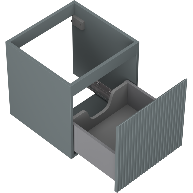 Mexen Rivel Badezimmerschrank 45 cm, 1 Schublade, geriffelt, Graphit matt - 91A20-04547-1-BF66
