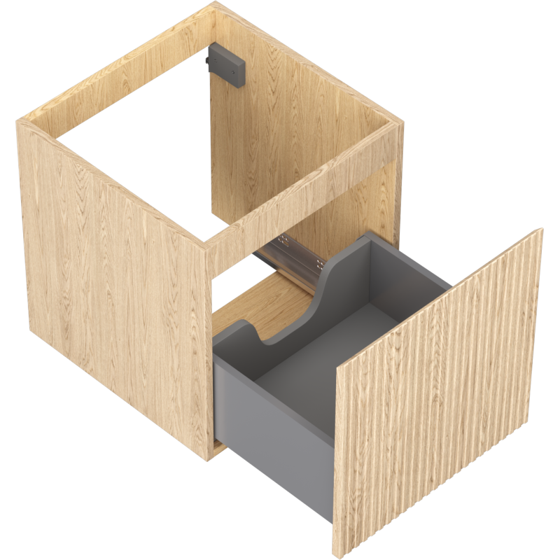 Mexen Rivel 45 cm Unterschrank mit 1 Schublade, geriffelt, Eiche - 91A20-04547-1-BF81