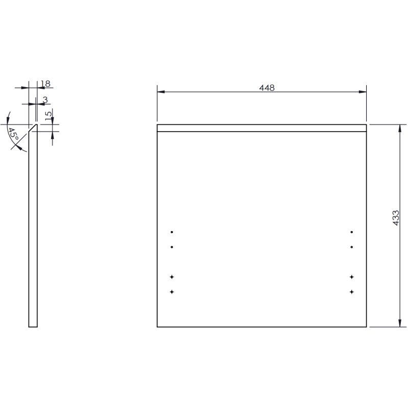 Mexen Rivel 45 cm Waschbeckenschrank, 1 Schublade, gerillt, Nussbaum - 91A20-04547-1-BF86