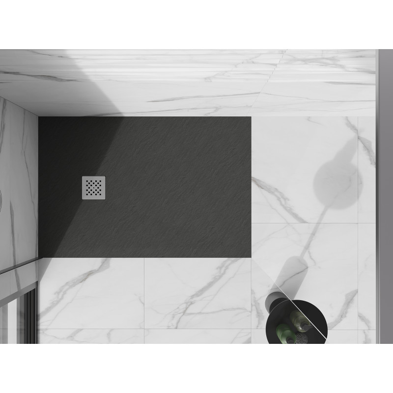 Mexen Stone+ Rechteckige Duschwanne aus Verbundwerkstoff 100 x 90 cm, Anthrazit - 44719010