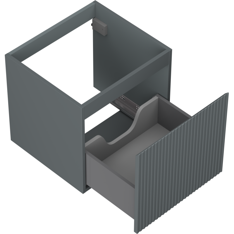 Mexen Rivel Badezimmerschrank 50 cm, 1 Schublade, geriffelt, Graphit matt - 91A20-05047-1-BF66