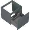 Mexen Rivel Badezimmerschrank 50 cm, 1 Schublade, geriffelt, Graphit matt - 91A20-05047-1-BF66