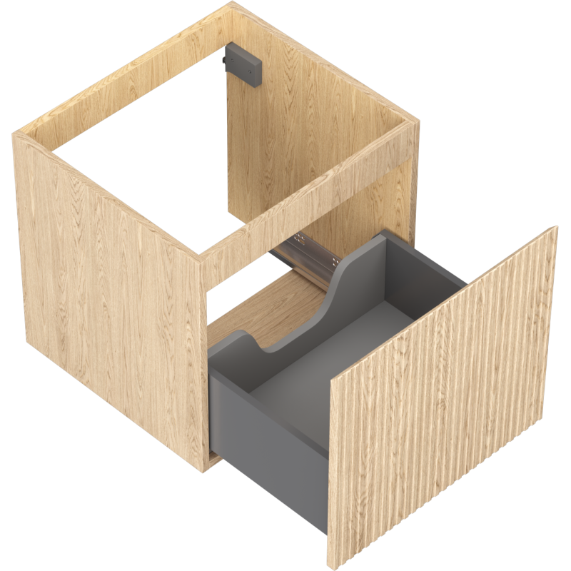 Mexen Rivel Waschtischunterschrank 50 cm, 1 Schublade, geriffelt, Eiche - 91A20-05047-1-BF81