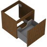 Mexen Rivel Badezimmerschrank für Waschbecken 50 cm, 1 Schublade, gerillt, Nussbaum - 91A20-05047-1-BF86