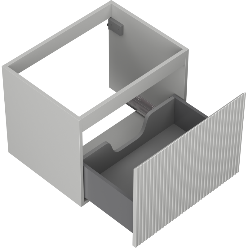 Mexen Rivel Badschrank unter Waschbecken 60 cm, 1 Schublade, geriffelt, grau matt - 91A20-06047-1-BF62