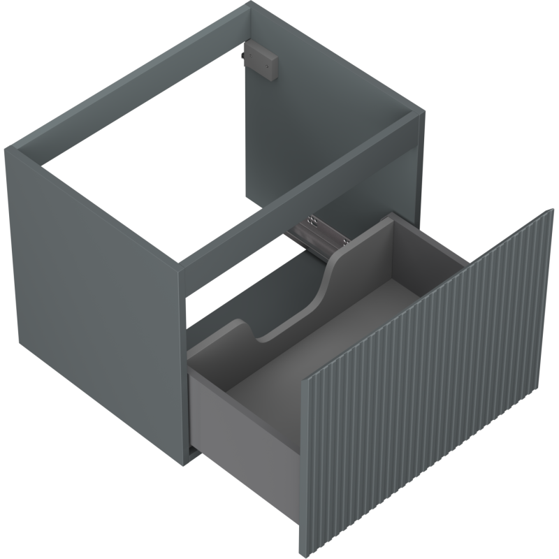 Mexen Rivel Badezimmerunterschrank 60 cm, 1 Schublade, geriffelt, Graphit matt - 91A20-06047-1-BF66
