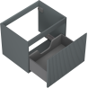 Mexen Rivel Badezimmerunterschrank 60 cm, 1 Schublade, geriffelt, Graphit matt - 91A20-06047-1-BF66
