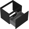Mexen Rivel Badezimmerschrank Unterschrank 60 cm, 1 Schublade, gerillt, schwarz matt - 91A20-06047-1-BF71