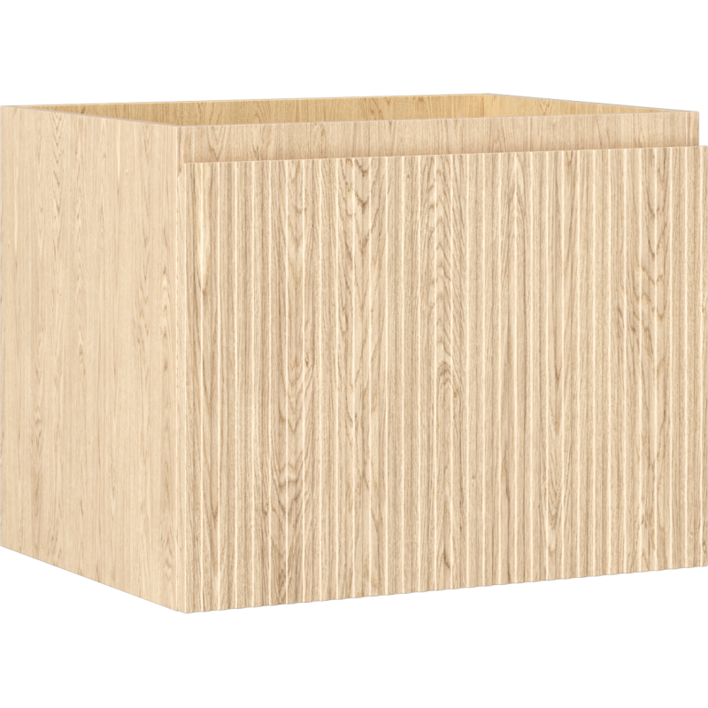 Mexen Rivel Badezimmerschrank für Waschbecken 60 cm, 1 Schublade, geriffelt, Eiche - 91A20-06047-1-BF81