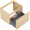 Mexen Rivel Badezimmerschrank für Waschbecken 60 cm, 1 Schublade, geriffelt, Eiche - 91A20-06047-1-BF81