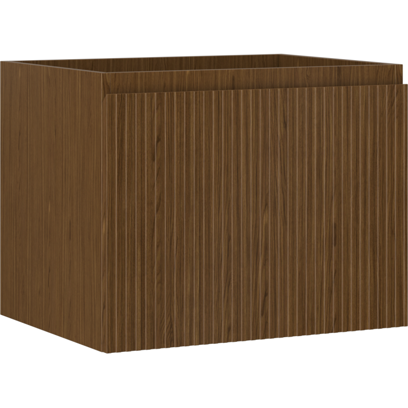 Mexen Rivel Badezimmerschrank unter dem Waschbecken 60 cm, 1 Schublade, geriffelt, Nussbaum - 91A20-06047-1-BF86
