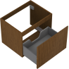 Mexen Rivel Badezimmerschrank unter dem Waschbecken 60 cm, 1 Schublade, geriffelt, Nussbaum - 91A20-06047-1-BF86