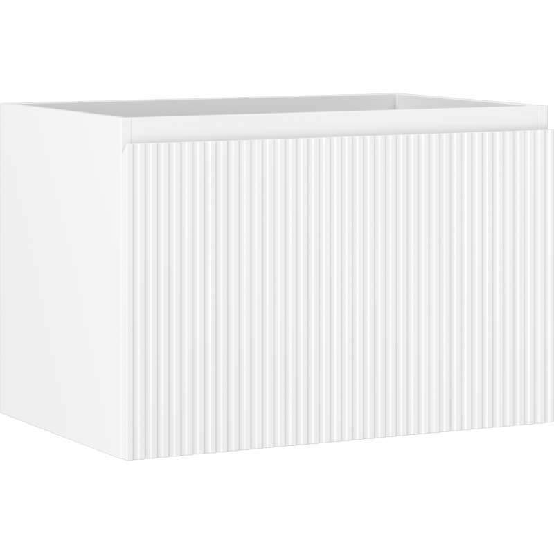 Mexen Rivel Badezimmerschrank unter Waschbecken 70 cm, 1 Schublade, geriffelt, weiß matt - 91A20-07047-1-BF01