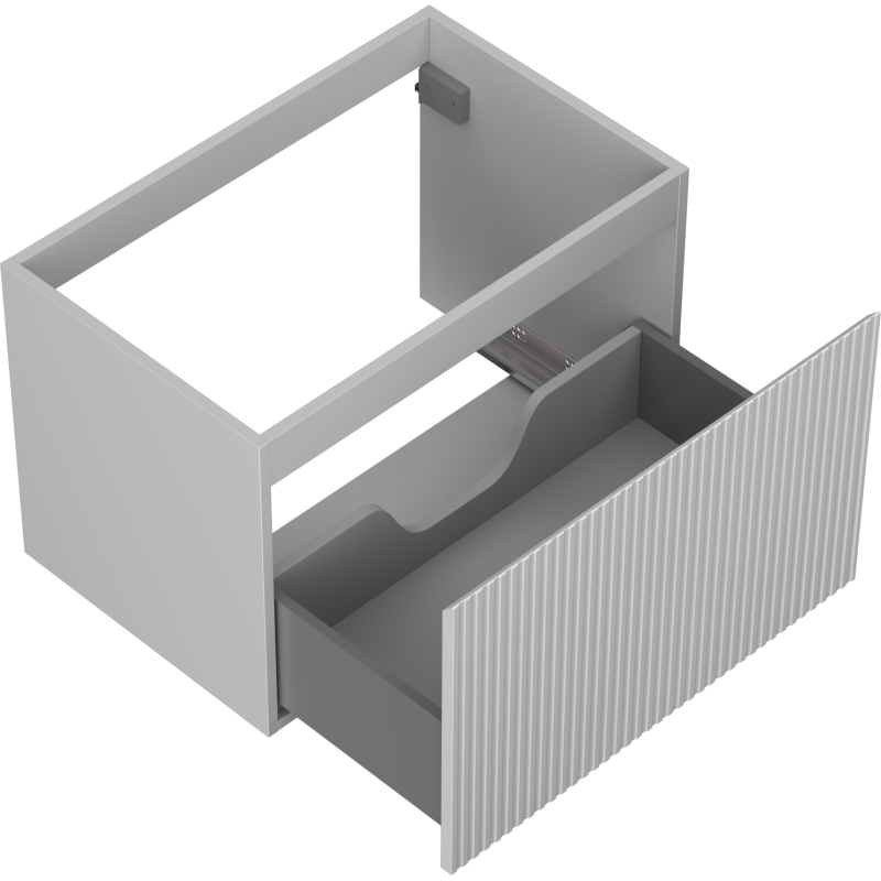 Mexen Rivel Badezimmerschrank unter dem Waschbecken 70 cm, 1 Schublade, gerillt, grau matt - 91A20-07047-1-BF62