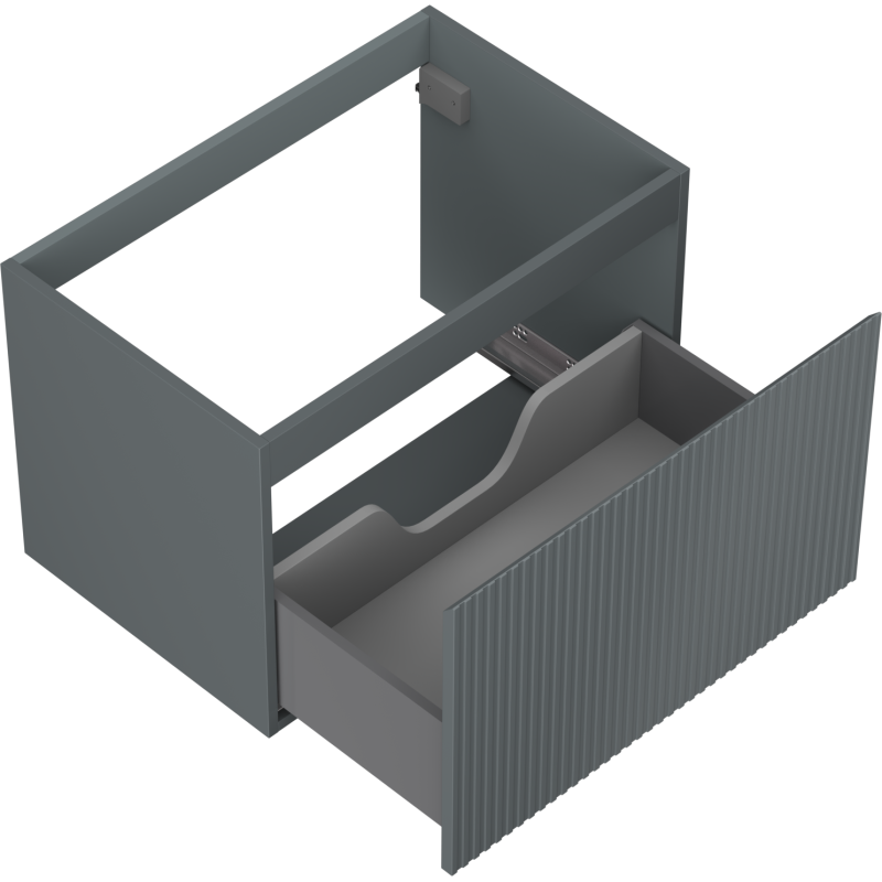 Mexen Rivel Badezimmerschrank unter dem Waschbecken 70 cm, 1 Schublade, gerillt, Grafit matt - 91A20-07047-1-BF66