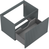 Mexen Rivel Badezimmerschrank unter dem Waschbecken 70 cm, 1 Schublade, gerillt, Grafit matt - 91A20-07047-1-BF66