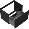 Mexen Rivel Badezimmerschrank unter Waschbecken 70 cm, 1 Schublade, geriffelt, schwarz matt - 91A20-07047-1-BF71
