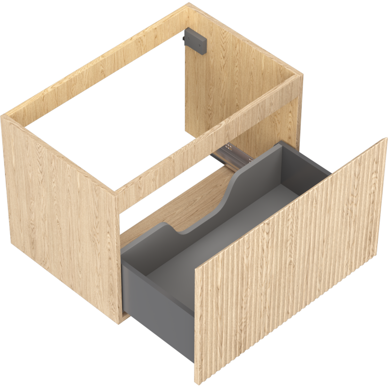 Mexen Rivel Badezimmerschrank 70 cm, 1 Schublade, gerillt, Eiche - 91A20-07047-1-BF81