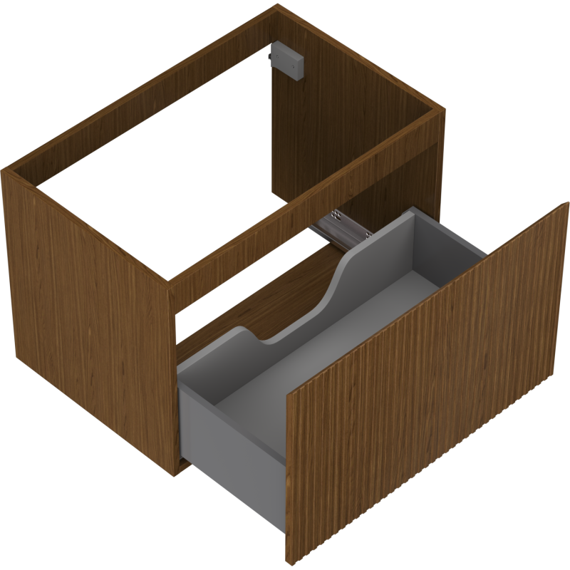 Mexen Rivel Badezimmer-Unterschrank 70 cm, 1 Schublade, geriffelt, Nussbaum - 91A20-07047-1-BF86