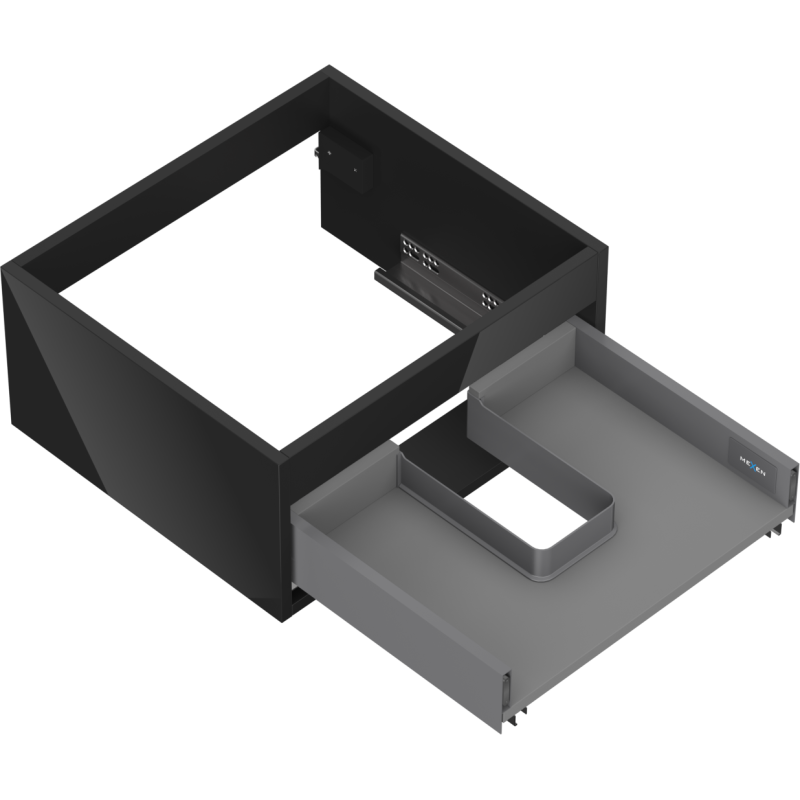 Mexen Box-A Korpuskabinett unter dem Waschbecken 50 cm, 1 Schublade, schwarzer Glanz - 91AX0-0500-235-1-70