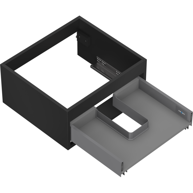 Mexen Box-A Waschtischunterschrankkorpus 50 cm, 1 Schublade, schwarz matt - 91AX0-0500-235-1-71