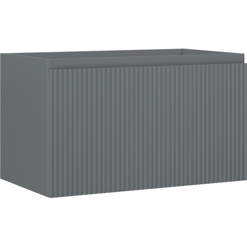 Mexen Rivel Badezimmerschrank für Waschtisch 80 cm, 1 Schublade, geriffelt, Graphit matt - 91A20-08047-1-BF66