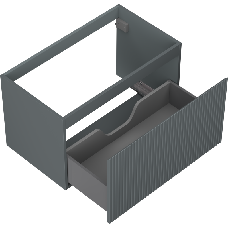 Mexen Rivel Badezimmerschrank für Waschtisch 80 cm, 1 Schublade, geriffelt, Graphit matt - 91A20-08047-1-BF66