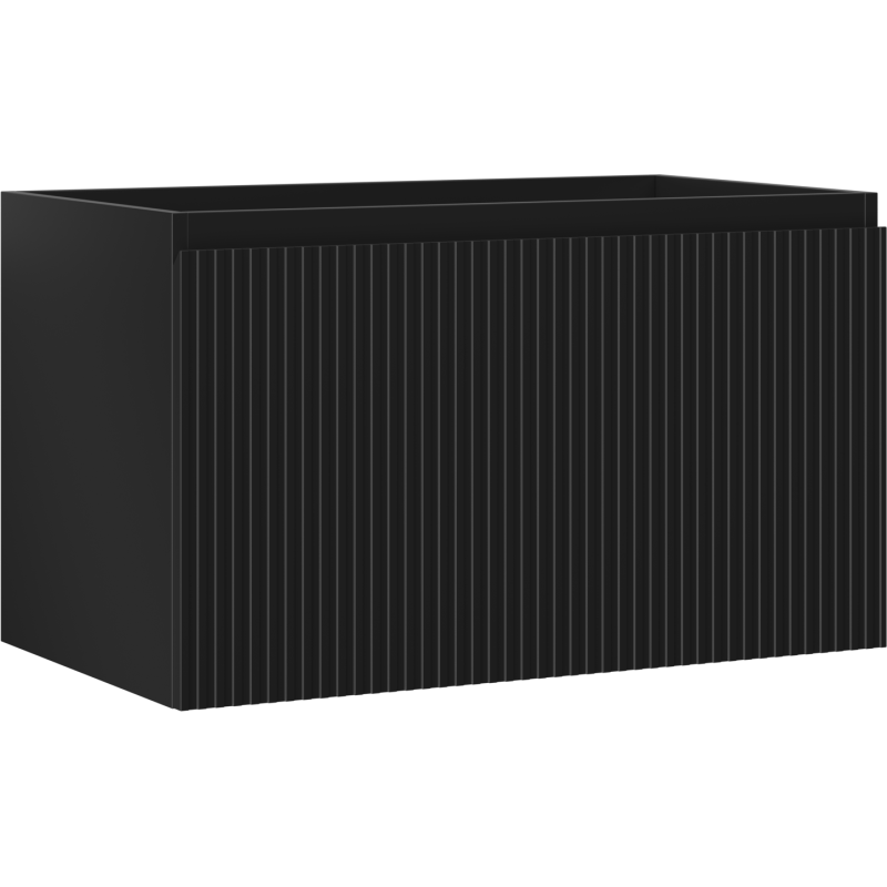 Mexen Rivel Badezimmer-Unterschrank 80 cm, 1 Schublade, gerillt, Schwarz Matt - 91A20-08047-1-BF71