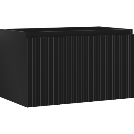 Mexen Rivel Badezimmer-Unterschrank 80 cm, 1 Schublade, gerillt, Schwarz Matt - 91A20-08047-1-BF71