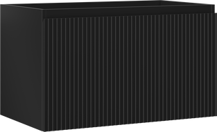 Mexen Rivel Badezimmer-Unterschrank 80 cm, 1 Schublade, gerillt, Schwarz Matt - 91A20-08047-1-BF71