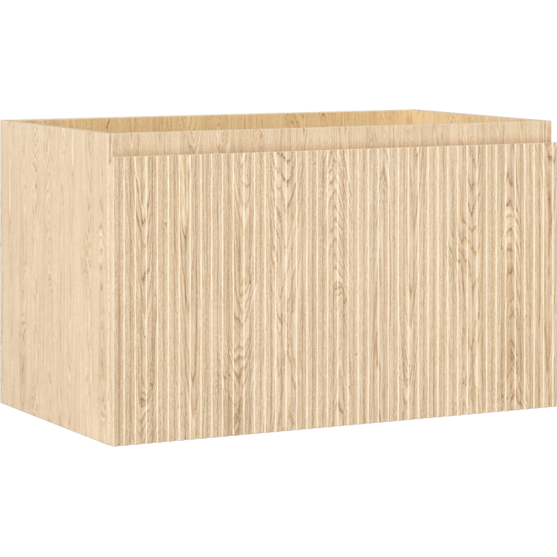 Mexen Rivel Badezimmerschrank unter Waschbecken 80 cm, 1 Schublade, gerillt, Eiche - 91A20-08047-1-BF81