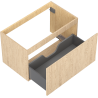 Mexen Rivel Badezimmerschrank unter Waschbecken 80 cm, 1 Schublade, gerillt, Eiche - 91A20-08047-1-BF81