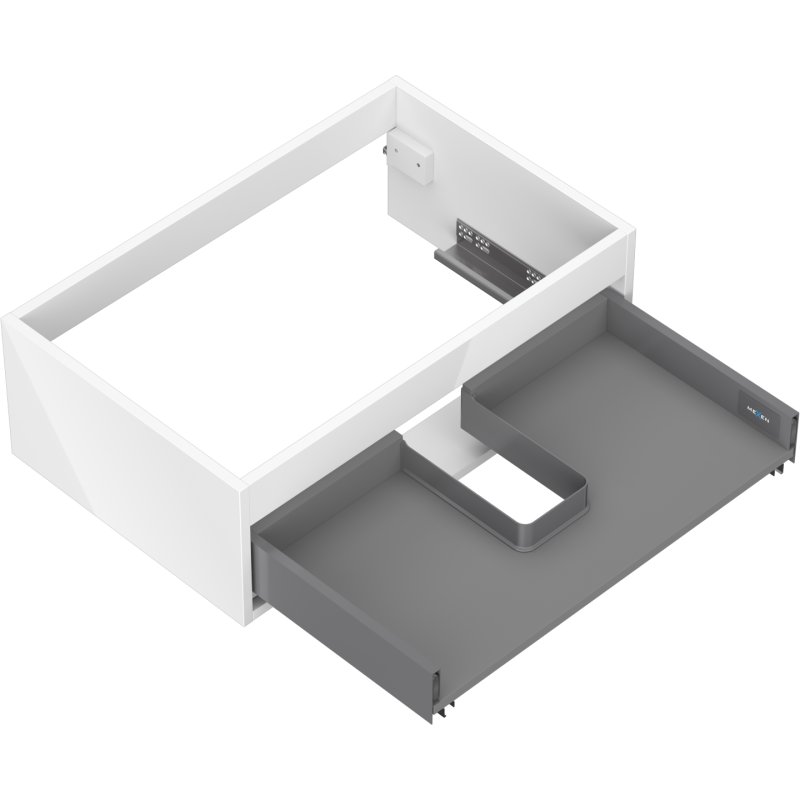 Mexen Box-A Korpus des Waschtischunterschranks 70 cm, 1 Schublade, Weiß Hochglanz - 91AX0-0700-235-1-00