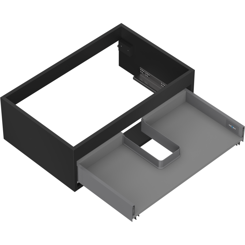 Mexen Box-A Waschtischunterschrankkorpus 70 cm, 1 Schublade, schwarzmatt - 91AX0-0700-235-1-71