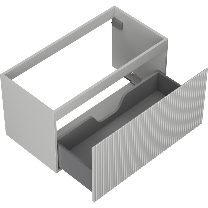 Mexen Rivel Badezimmerschrank für Waschbecken 90 cm, 1 Schublade, gerillt, graumatt - 91A20-09047-1-BF62