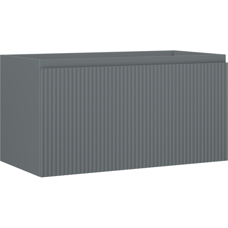 Mexen Rivel Badezimmerschrank für Waschbecken 90 cm, 1 Schublade, gerillt, grau matt - 91A20-09047-1-BF66