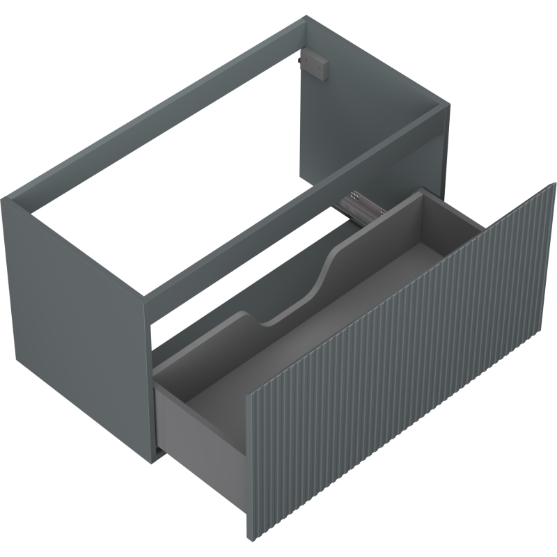 Mexen Rivel Badezimmerschrank für Waschbecken 90 cm, 1 Schublade, gerillt, grau matt - 91A20-09047-1-BF66