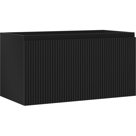 Mexen Rivel Badezimmerunterschrank 90 cm, 1 Schublade, geriffelt, schwarz matt - 91A20-09047-1-BF71