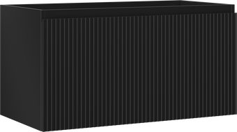 Mexen Rivel Badezimmerunterschrank 90 cm, 1 Schublade, geriffelt, schwarz matt - 91A20-09047-1-BF71