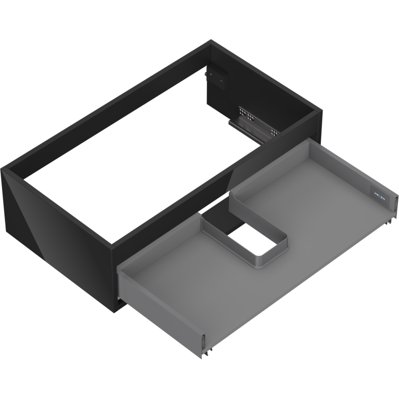 Mexen Box-A Korpus des Waschtischunterschranks 80 cm, 1 Schublade, schwarz glänzend - 91AX0-0800-235-1-70