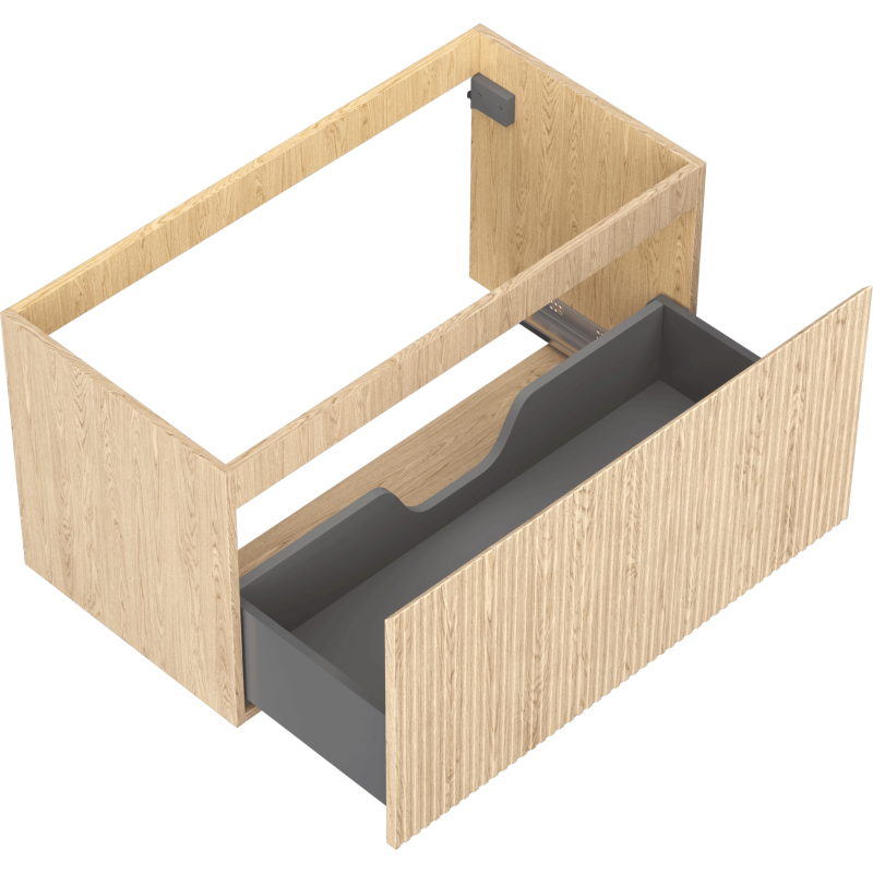 Mexen Rivel Badezimmer-Unterschrank 90 cm, 1 Schublade, gerillt, Eiche - 91A20-09047-1-BF81