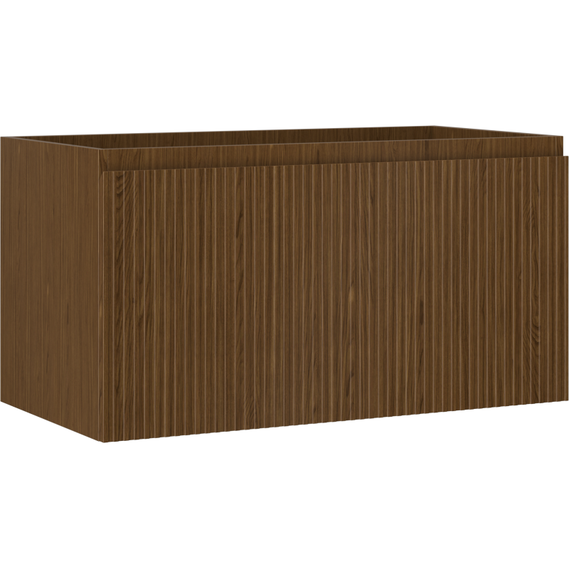 Mexen Rivel Badezimmer-Unterschrank 90 cm, 1 Schublade, geriffelt, Nussbaum - 91A20-09047-1-BF86