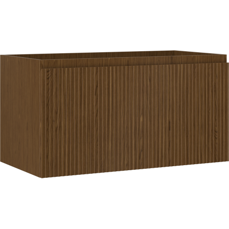 Mexen Rivel Badezimmer-Unterschrank 90 cm, 1 Schublade, geriffelt, Nussbaum - 91A20-09047-1-BF86