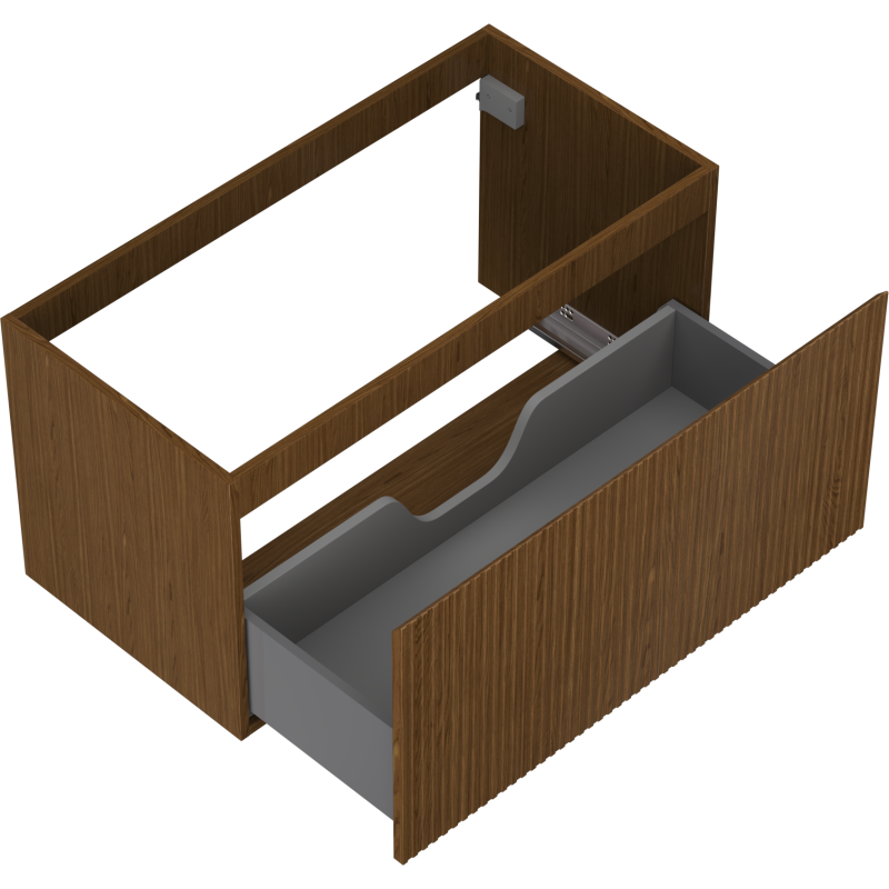 Mexen Rivel Badezimmer-Unterschrank 90 cm, 1 Schublade, geriffelt, Nussbaum - 91A20-09047-1-BF86